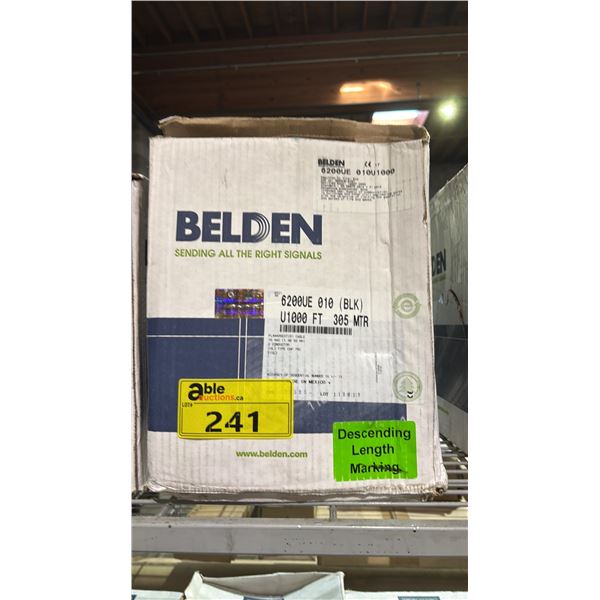 *NEW* BELDEN 6200UE 010 BLACK SPEAKER CABLE: 1000 FT/305 METERS