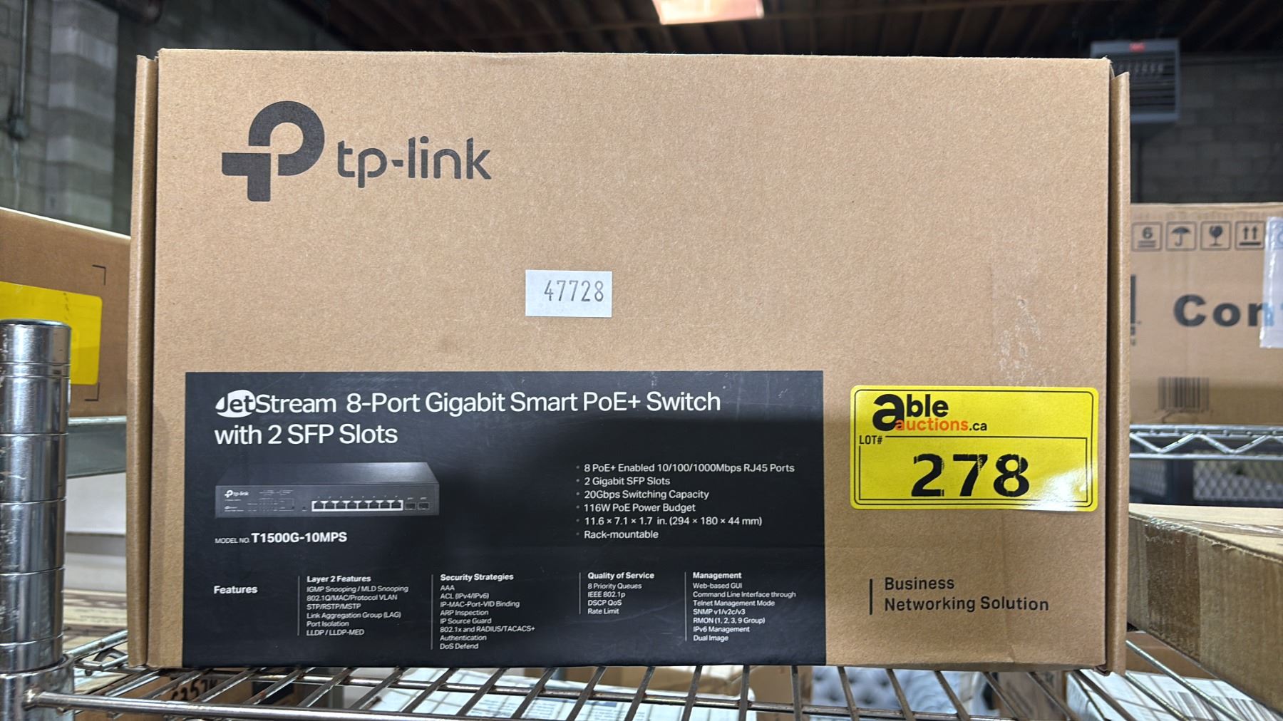 *NEW* TP-LINK JETSTREAM 8-PORT GIGABIT SMART POE+ SWITCH WITH 2SFP SLOTS