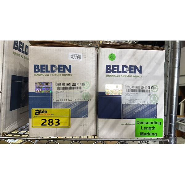 *NEW* (2) BELDEN 6200UE 009 WHITE SPEAKER CABLE: 250 FT/76 METERS