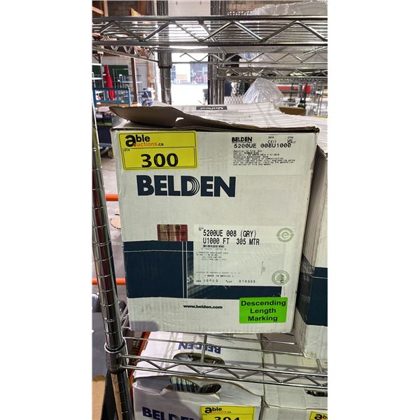 *NEW* BELDEN 5200UE 008 GRAY SPEAKER CABLE: 1000 FT/305 METERS