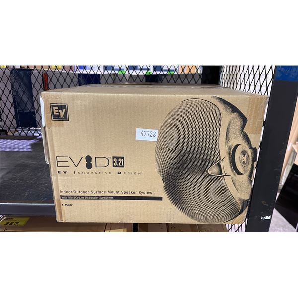 *NEW* EVID 3.2T INFOOR/OUDOOR SURFACE MOUNT SPEAKER SYSTEM PAIR (WHITE)