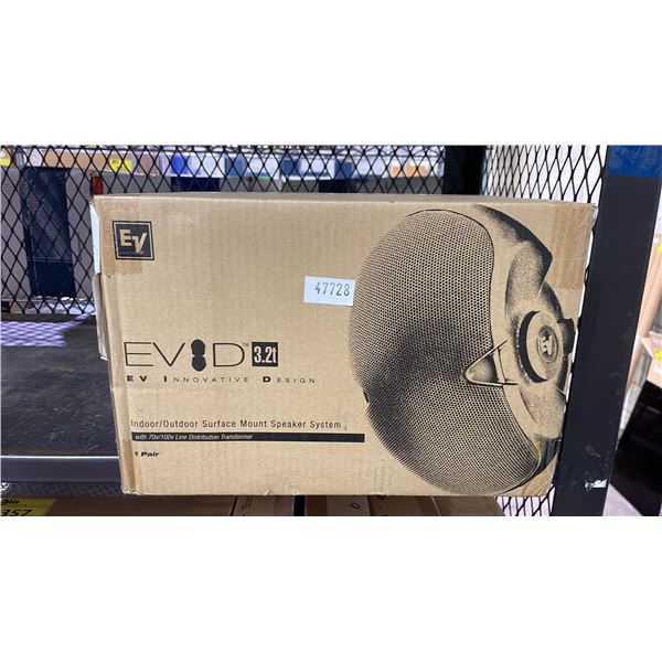 *NEW* EVID 3.2T INFOOR/OUDOOR SURFACE MOUNT SPEAKER SYSTEM PAIR (WHITE)