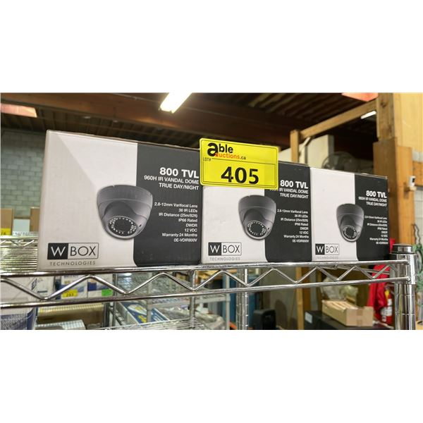 *NEW* (3) W-BOX 800 TVL 960H IR VANDAL DOME TRUE DAY/NIGHT SECURITY CAMERAS