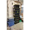 Image 1 : ASSORTED STORAGE TOTES WITH LIDS & MILK CRATES