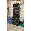 Image 2 : ASSORTED STORAGE TOTES WITH LIDS & MILK CRATES
