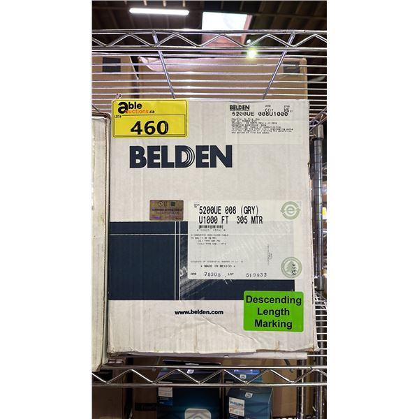 *NEW* BELDEN 5200UE 008 GRAY SPEAKER CABLE: 1000 FT/305 METERS
