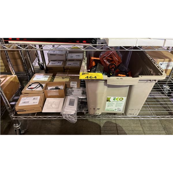 *NEW* SHELF OF ASSORTED ITEMS INCLUDING; BOSE CONTROLCENTER CC-1 ZONE CONTROLLER, WALL SWITCH