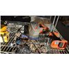 Image 4 : SHELF OF ASSORTED TOOLS: DRILL, ROTARY TOOL, RECIPROCATING SAW & MORE