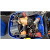 Image 2 : TOTE OF ASSORTED TOOLS: BOSTICH ROOFING NAILER, RECIPROCATING SAW, B&D ANGLE GRINDER & MORE