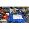 Image 3 : SHELF OF ASSORTED HAND TOOLS, AIR COMPRESSOR & MORE