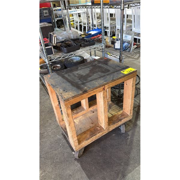 4-WHEEL WOOD CART 24" X 16" X 24"