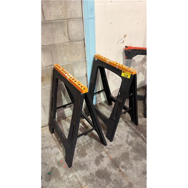PAIR OF PLASTIC FOLDING SAWHORSES