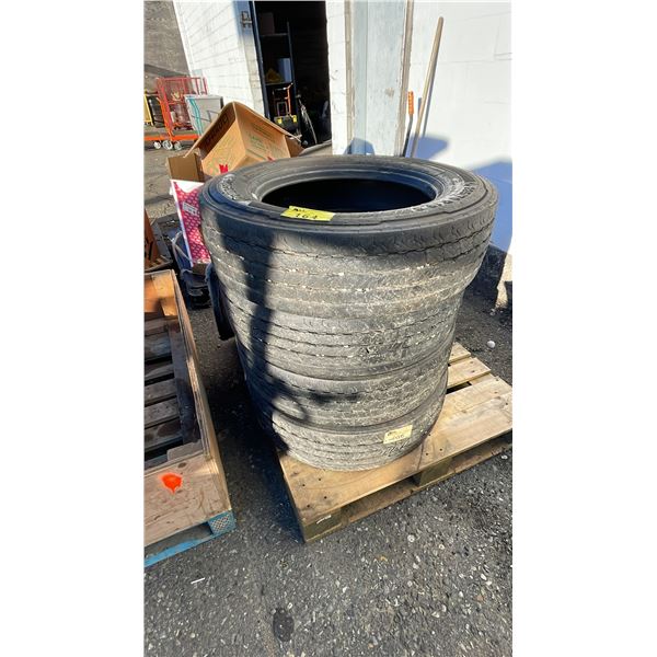 SET OF (4) CONTINENTAL CONTI HYBRID HS3 225/70R19.5 TIRES