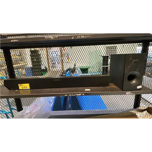 SAMSUNG SOUNDBAR & SUBWOOFER *MISMATCHED* (NO POWER CORDS, UNKNOWN WORKING CONDITION)
