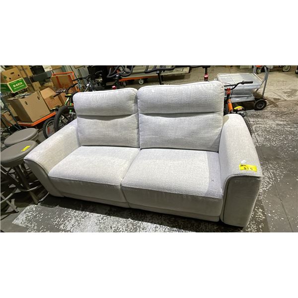 FABRIC ELECTRIC RECLINER SOFA (NO POWER CORDS, UNKNOWN WORKING CONDITION)