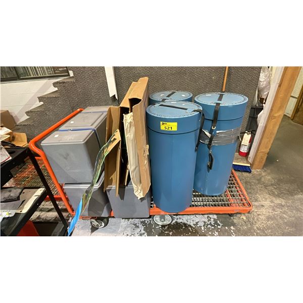 (6) ASSORTED TRADE SHOW ADVERT BANNER CASES & (2) DISNEY PROMOTIONAL CARDBOARD STANDEE CUTOUTS;