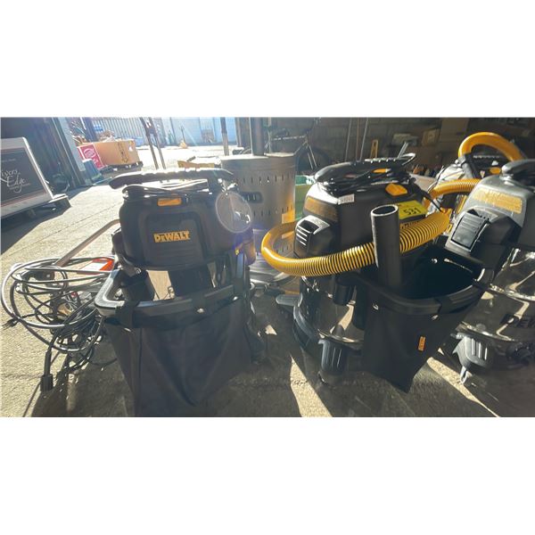(2) DEWALT STEALTHSONIC 10 GALLON STAINLESS STEEL WET/DRY VACUUMS (1 HOSE FOR BOTH UNITS)
