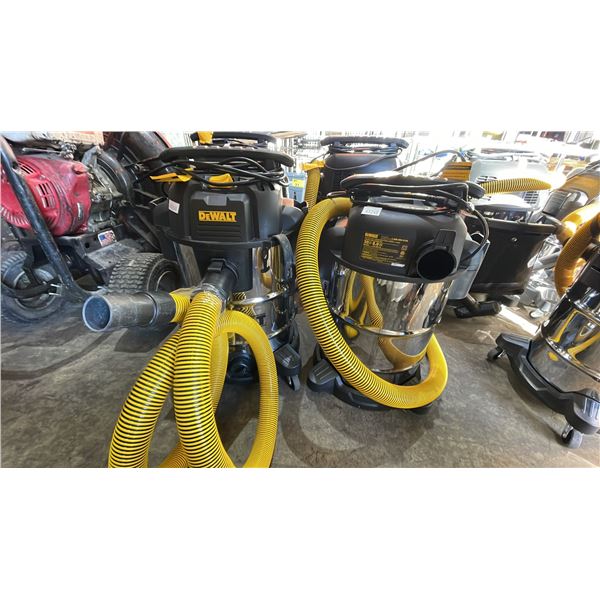 (2) DEWALT 8 GALLON STAINLESS STEEL WE/DRY VACUUMS WITH HOSES
