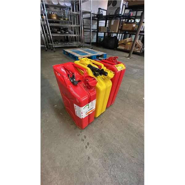 (3) WAYLAN 20L METAL FUEL CANS (MAY BE MISSING PARTS & PIECES)