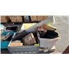 Image 1 : PALLET OF ASSORTED ITEMS INCLUDING; COOLER, MOTORCYCLE PARTS, HIP WADERS & MORE