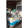 Image 1 : PALLET OF ASSORTED ITEMS INCLUDING; DESK FANS, PARABOLIC HEATERS BOOGIE BOARDS & MORE