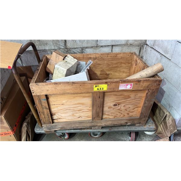 4-WHEEL PUSH CART WITH ASSORTED AUTOMOTIVE PARTS CONTENTS