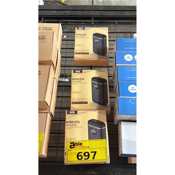 *NEW IN BOX* (3) M6 WIRELESS SPEAKERS WITH EARBUDS