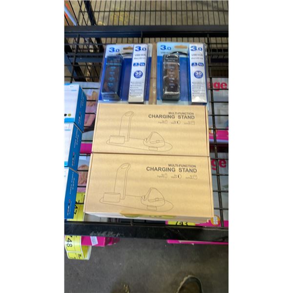 *NEW IN BOX* (6) MULTI-FUNCTION CHARGING STANDS & (2) 4-PORT USB HUBS