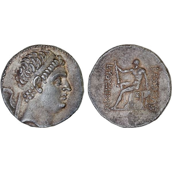 BACTRIA: Euthydemos I Theos Megas, ca. 230-200 BC, AR tetradrachm (16.47g), VF-XF