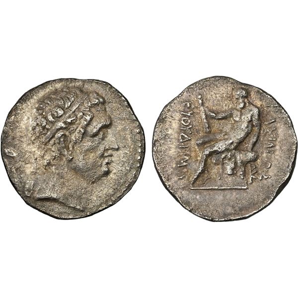 BACTRIA: Euthydemos I Theos Megas, ca. 230-200 BC, AR drachm (3.68g), NGC Choice XF