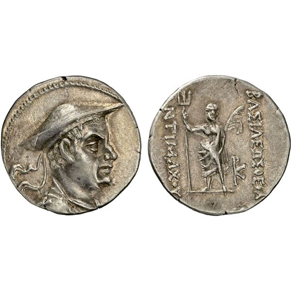BACTRIA: Antimachos I Theos, ca. 185-170 BC, AR drachm (4.21g), NGC AU