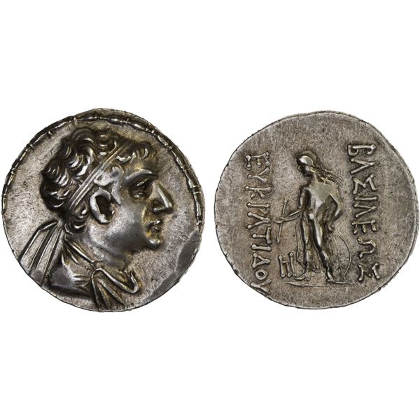 BACTRIA: Eukratides II Soter, ca. 145-140 BC, AR tetradrachm (16.86g), VF-XF