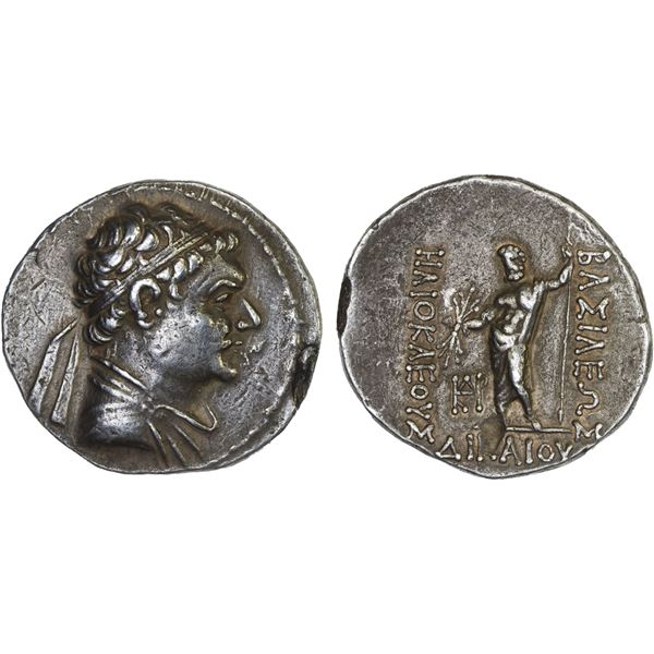 BACTRIA: Heliokles I Dikaios, ca. 145-130 BC, AR tetradrachm (16.73g), Choice VF