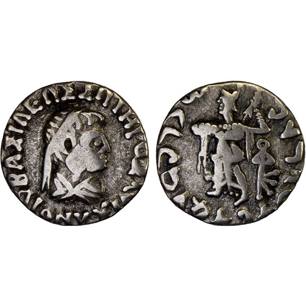 BACTRIA: Dionysios, ca. 65-55 BC, AR drachm (2.17g), bold Fine