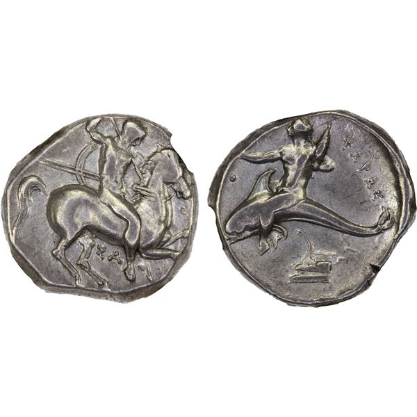 CALABRIA: Tarentum, AR nomos (didrachm), ca. 302-280 BC, NGC Choice VF