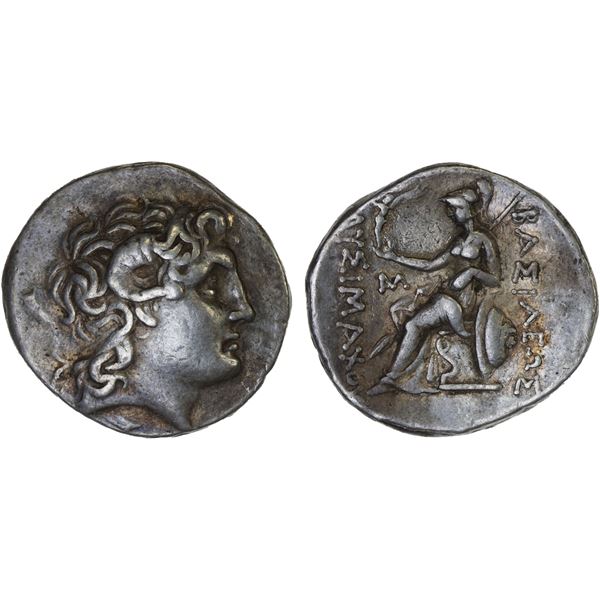 THRACIAN KINGDOM: Lysimachos, 305-281 BC, AR tetradrachm (16.85g), Lampsakos, VF