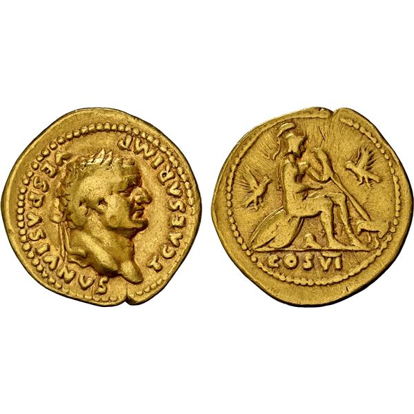 ROMAN EMPIRE: Titus, as caesar, 77-78 AD, AV aureus (7.11g), Rome, 77-78 AD, NGC Fine