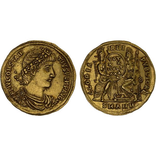 ROMAN EMPIRE: Constantius II, 337-361 AD, AV solidus (3.93g), Antioch, 347-355 AD, XF