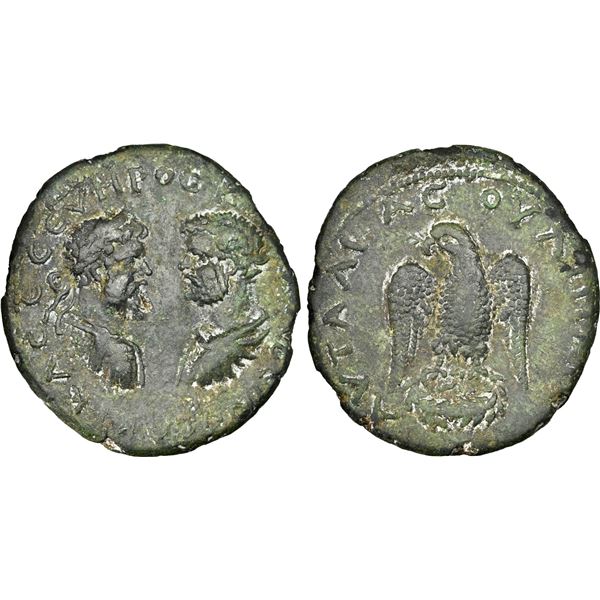 ROMAN PROVINCIAL, THRACE: Pautalia, Septimius Severus & Clodius Albinus, 193-195, AE24 (8.98g), NGC 