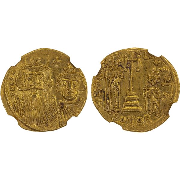 BYZANTINE EMPIRE: Constans II Pogonatus, 641-668, AV solidus (4.39g), Constantinople, NGC Choice XF