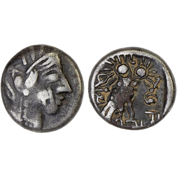 ARABIA: LIHYAN: Anonymous, ca. 2nd century BC, BI drachm (3.34g), VF