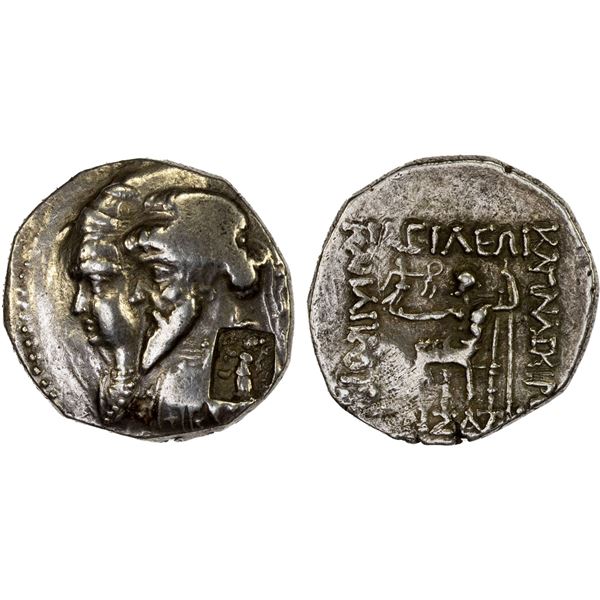 ELYMAIS: Kamnaskires III & Queen Anzaze, ca. 82-72 BC, AR tetradrachm (14.83g), Seleukia on the Hedy