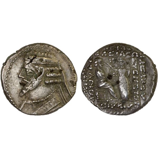 PARTHIAN KINGDOM: Phraatakes, 2 BC - AD 4, AR tetradrachm (15.22g), Seleukeia on the Tigris, SE310 (