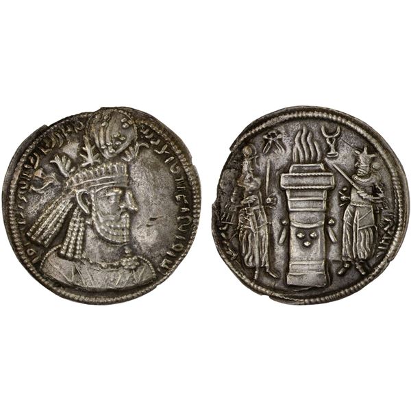 SASANIAN KINGDOM: Narseh, 293-303, AR drachm (3.82g), VF-XF
