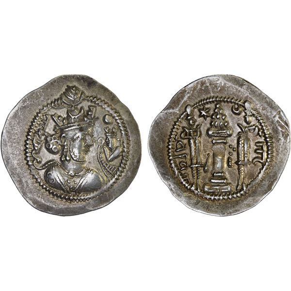 SASANIAN KINGDOM: Zamasp, 497-499, AR drachm (4.10g), AW (Ahwaz), year 3, XF