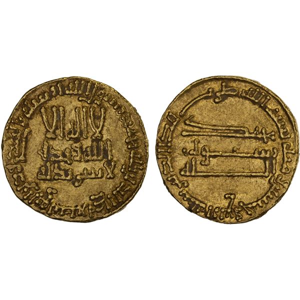 ABBASID: al-Mansur, 754-775, AV dinar (4.24g), NM, AH154, XF