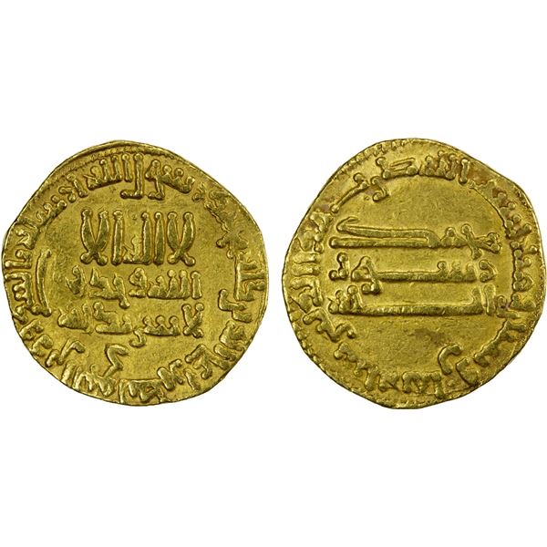 ABBASID: al-Rashid, 786-809, AV dinar (4.26g), NM (Madinat al-Salam), AH188, VF