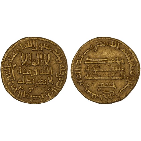 ABBASID: al-Rashid, 786-809, AV dinar (4.19g), NM (Egypt), AH181, VF-XF