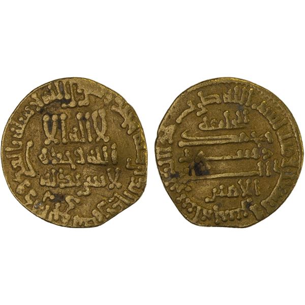 ABBASID: al-Amin, 809-813, AV dinar (4.08g), NM (Egypt), AH195, VF