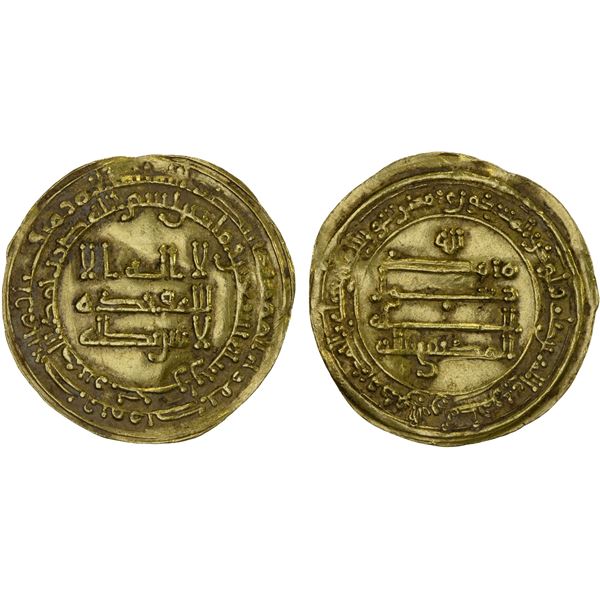 ABBASID: al-Muktafi, 902-908, AV dinar (3.00g), Harrân, AH290, XF